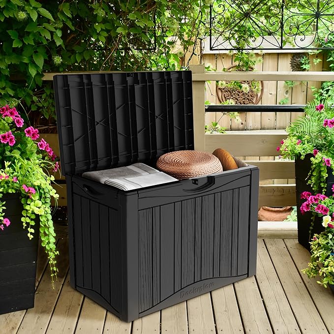 TARKARI 50 Gallon Lockable Resin Deck Box, Waterproof & UV-Resistant Outdoor - Image 5