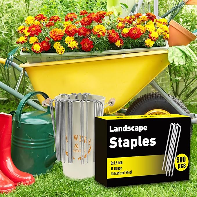 HongWay 500 Pack 6 Inch Landscape Staples, Garden Staples Pins Galvanized 11 - Image 4