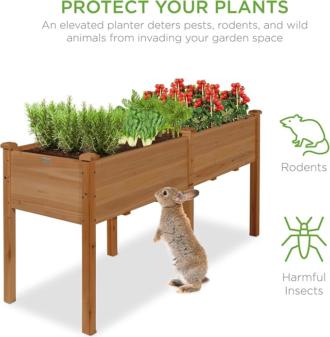 Best Choice Products 72x24x30in Raised Garden Bed, Elevated Wood Planter Box - Image 6