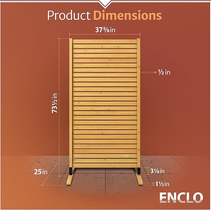 6.1ft H x 3ft W Freestanding or Surface Mounted Enclo Tiaga Privacy Screen - Image 7