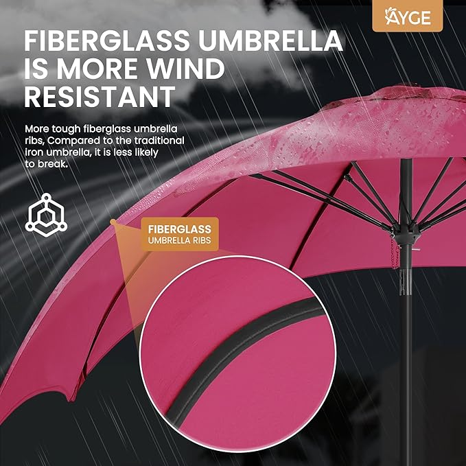 Ayge 9FT Large Outdoor Patio Umbrella Market Table Umbrella-UV Resistant - Image 2