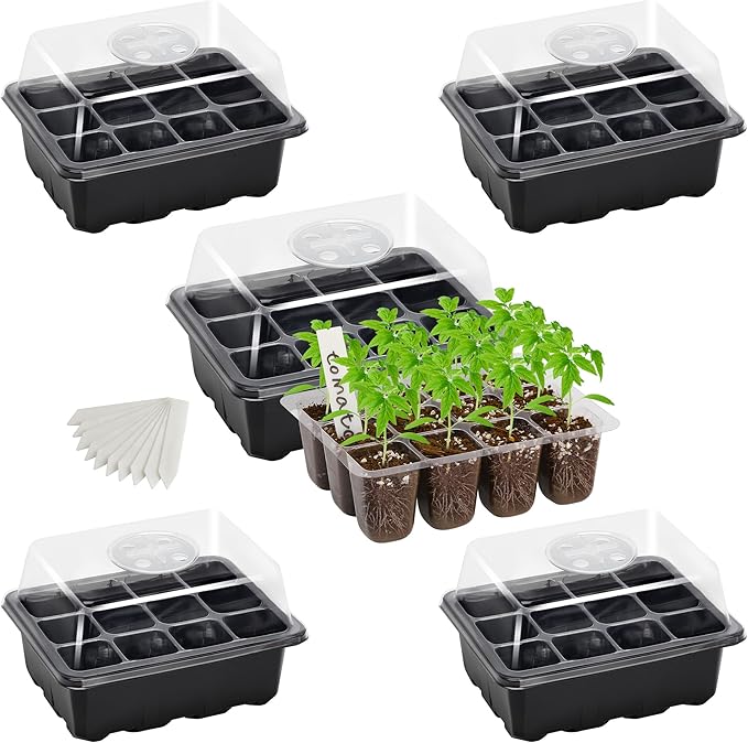 Bonviee 5-Pack Seed Starter Tray Seedling Kits, Plant Starter Kit by BonvieeDirect