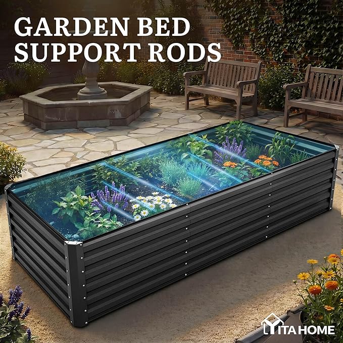 YITAHOME 96x48x24 in Galvanized Raised Garden Bed Kit, Large Metal Planter Box - Image 6