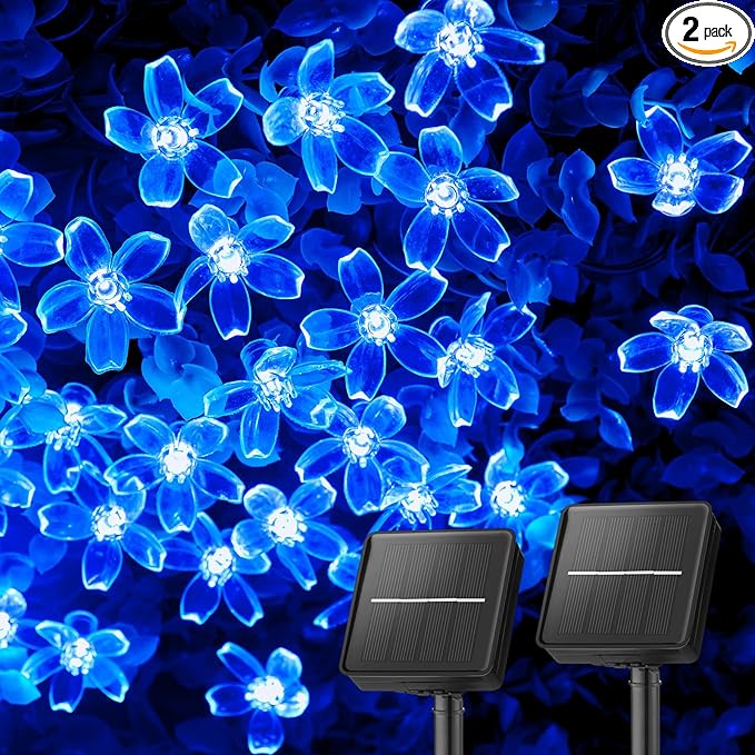 Brightown 2 Pack Total 52FT 120 LED Solar Flower String Lights by Brightown