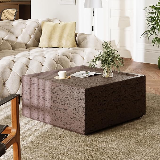 UPHA Outdoor Square Coffee Table, Small Modern Minimalist Accent Tables - Image 6