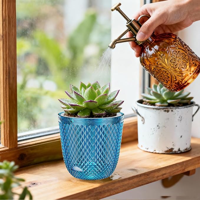 QCQHDU 2 Pack Self Watering Pots, 5.7 Inch Flower Pots - Image 2