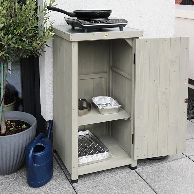 Outdoor Storage Cabinet for Patio, Garden Potting Bench Table - Image 6