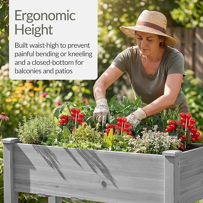 Best Choice Products 48x24x30in Raised Garden Bed, Elevated Wood Planter Box - Image 5
