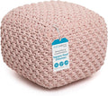 BIRDROCK HOME Square Pouf Ottoman | Cotton Braided Foot Stool by BIRDROCKHOME