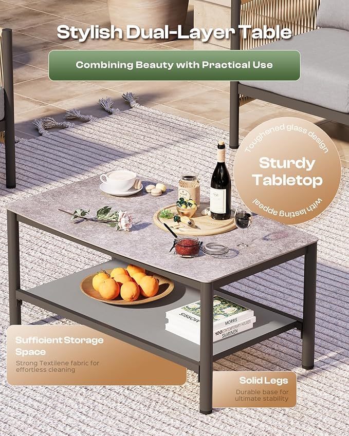 Aluminum Outdoor Patio Furniture Set - Image 6