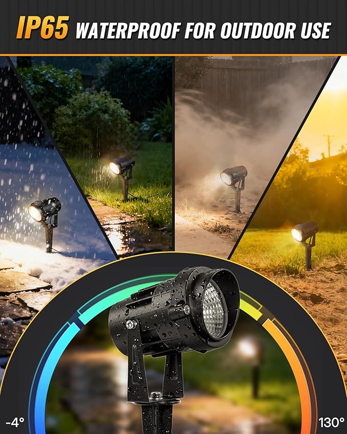 6W 700LM Low Voltage Landscape Lighting, 12V AC/DC 3000K Warm White LED Low - Image 5