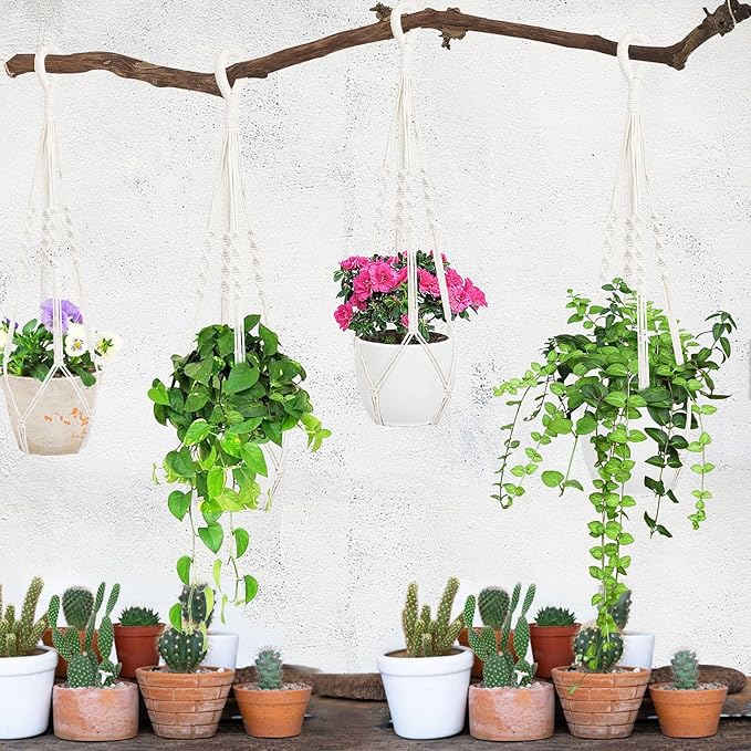 Augshy 27inch Macrame Plant Hanger, 2 Packs Plant Hangers - Image 7