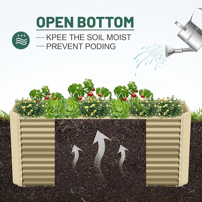 Land Guard 8x4x3ft Rectangular Galvanized Raised Garden Beds, Large-Capacity - Image 6