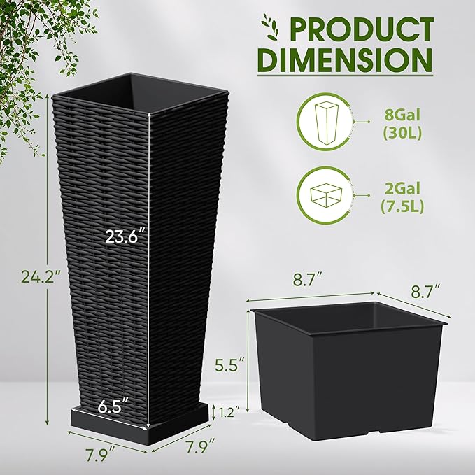 Devoko Resin Tall Planters - Image 7