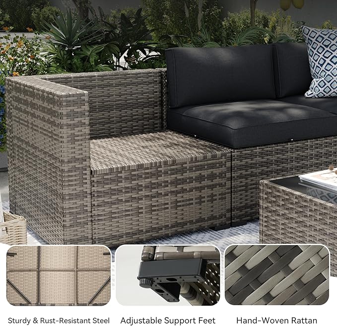 Aoxun Patio Furniture Sets, 14-Piece Outdoor Patio Furniture - Image 6