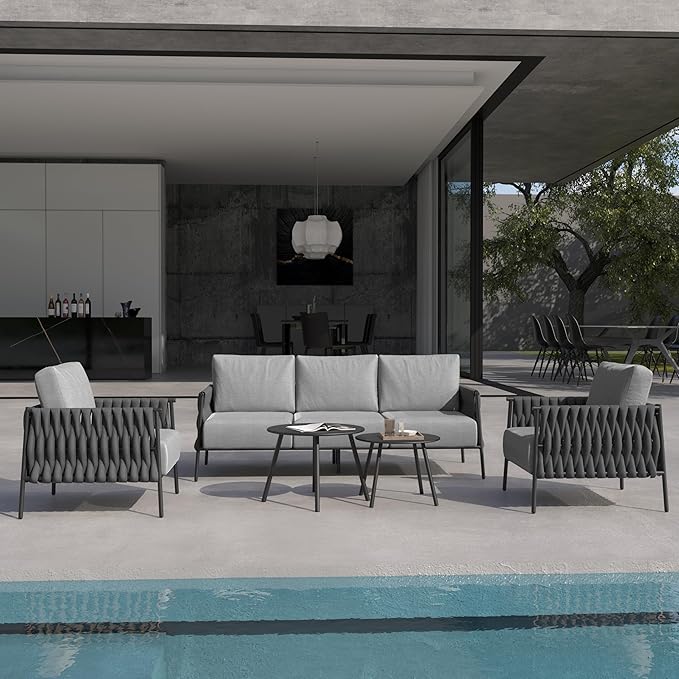 EAST OAK 5-Piece Patio Furniture Set | Life Chatter 5-Seat Outdoor Furniture | by EASTOAK