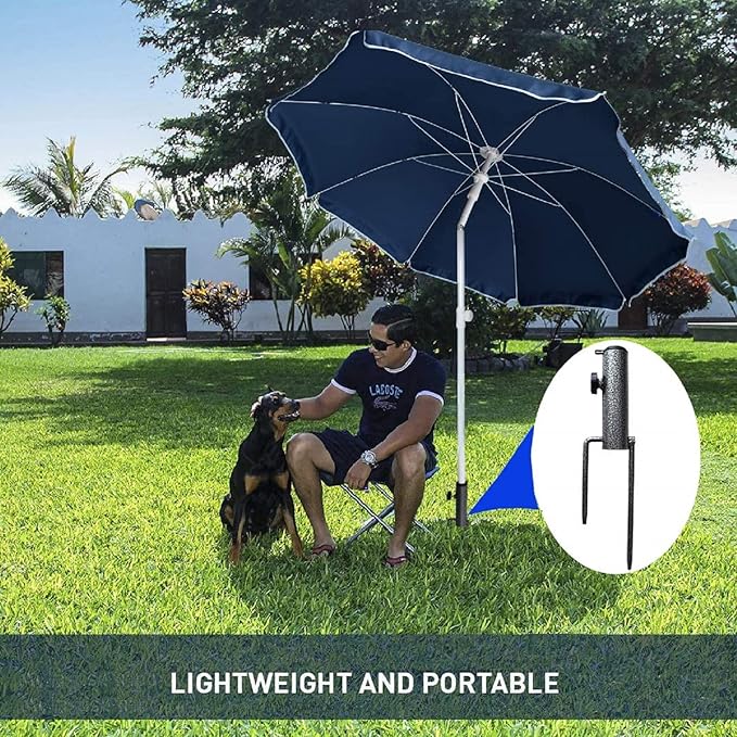 AMMSUN Patio Umbrella Steel Anchor Beach Umbrella Heavy Duty Metal Ground Grass - Image 5