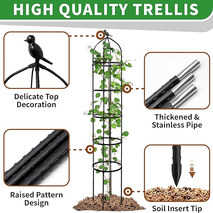 2-Pack 6.7FT Garden Obelisk Trellis - Image 3