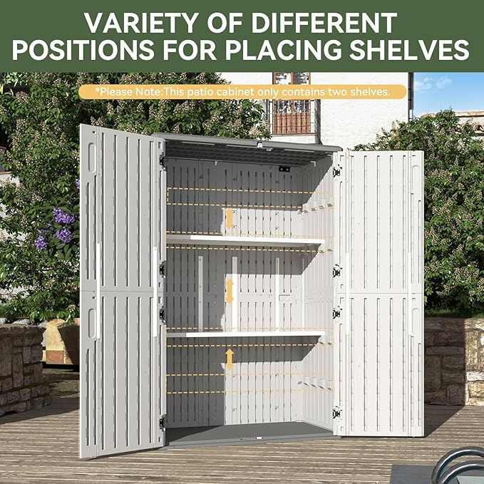 Aoxun White Resin Outdoor Storage Shed - Image 5