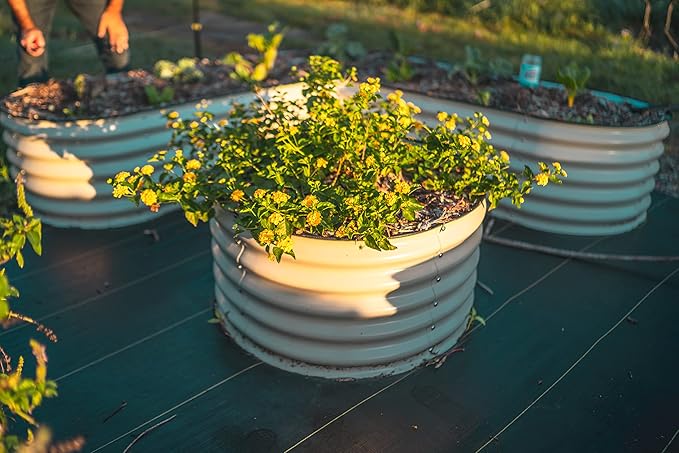 Vego garden 17" Tall 42" Round Raised Garden Bed Metal Raised Bed Planter Box - Image 2