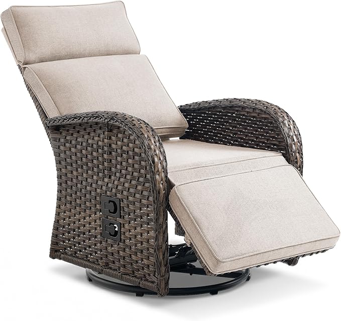 Zero Gravity Patio Swivel Rocking Recliner Chair - Image 7