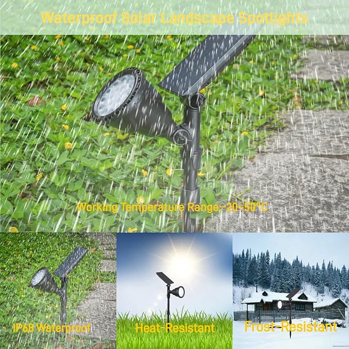 Solar Spotlights Outdoor 18 LED 300 Lumens Waterproof Adjustable Wall Light - Image 4