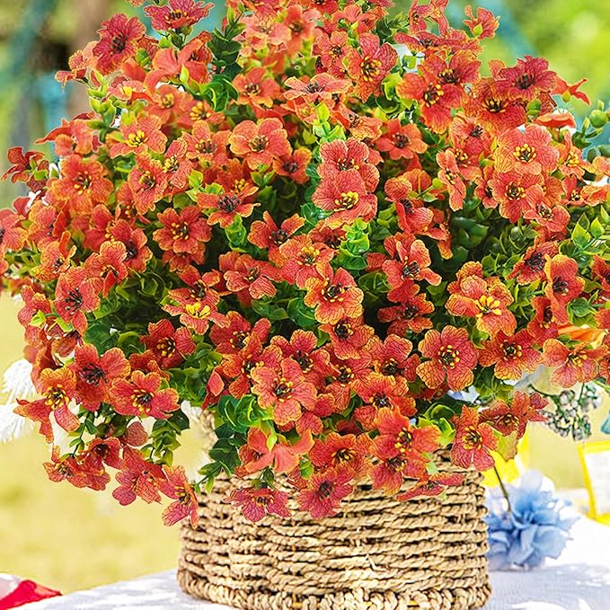 Artificial Flowers for Outdoor, UV Resistant Fake Silk Flowers, Realistic Faux - Image 3