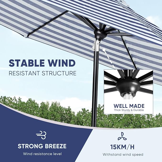 Tempera Patio Market Outdoor Table Umbrella - Image 6