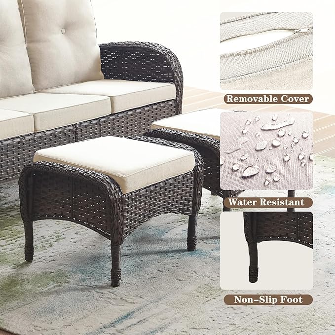 Belord Outdoor Ottomans for Patio Foot Rest - Image 4