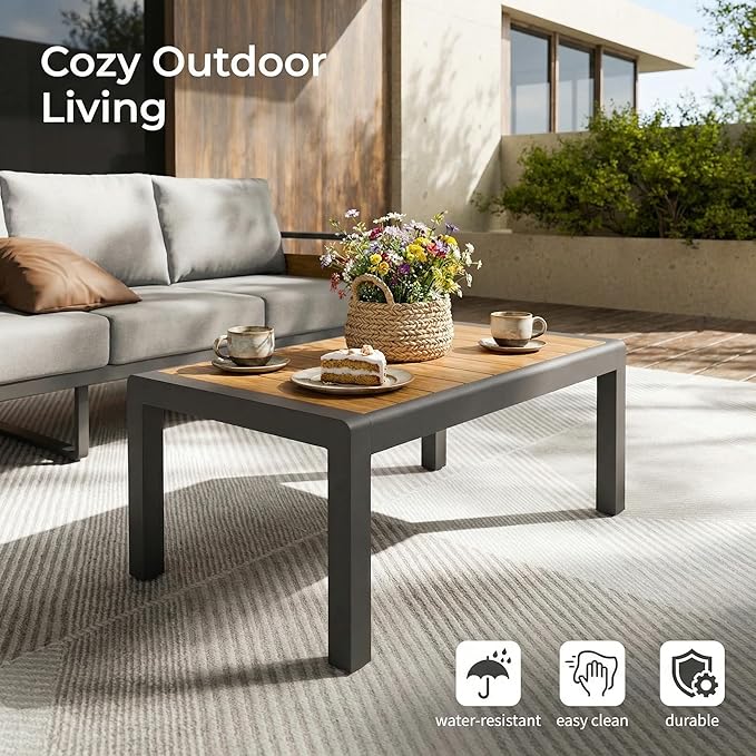 ZANDOR Aluminum Outdoor Patio Furniture Set, 5-Piece Metal Modern Outside - Image 6