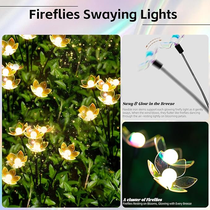 Solar Lights Outdoor, Solar Firefly Swaying Light - Image 2