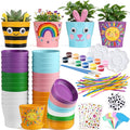 24 Set Garden Plastic Paintable Flower Pot Craft Kit 4" Starter Pots DIY by Unknown