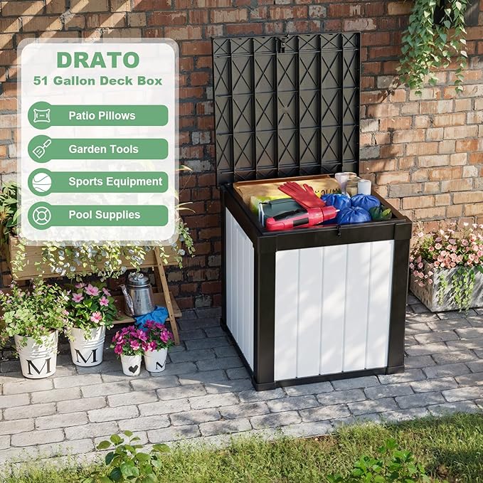 DRATO 50 Gallon Deck Box, Outdoor Storage Box - Image 2