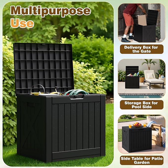 Flamaker Resin Deck Box 40 Gallon Waterproof Outdoor Indoor Storage Box - Image 5