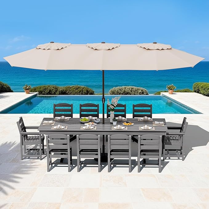 SERWALL Outdoor Dining Chairs Set of 4, All-Weather HDPE Patio Chair - Image 8