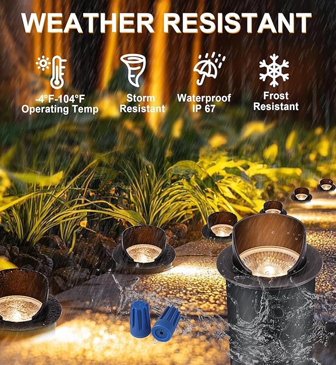 CLOUDY BAY 9W Well Lights Landscape LED In Ground Outdoor, Shielded Top - Image 7