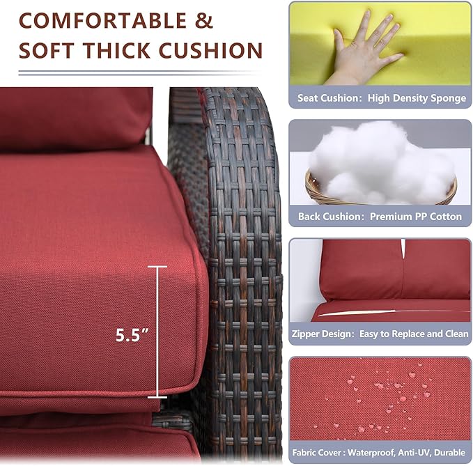 Outdoor Recliner, Outdoor Resin Wicker Patio Recliner Chair - Image 4