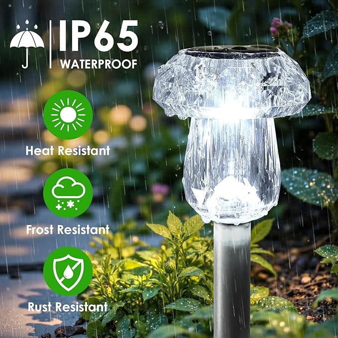 Mancra Solar Lights Outdoor Waterproof, 16 Pack Mushroom Solar Pathway Lights - Image 3