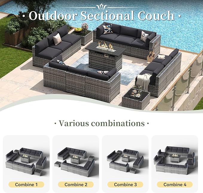 Aoxun 15 Piece Patio Furniture Set - Image 6
