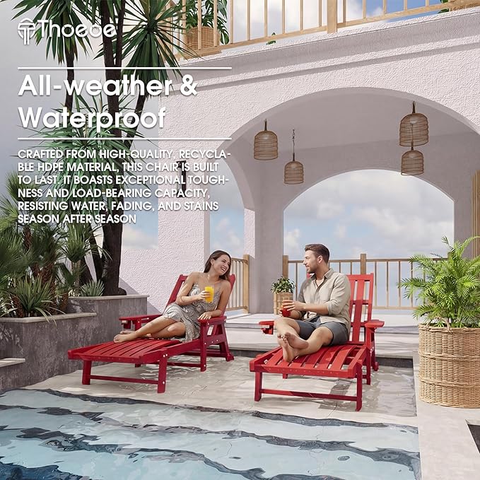 Patio Chaise Lounge Chair Set of 4, Oversized Lounge Chair Outdoor - Image 7