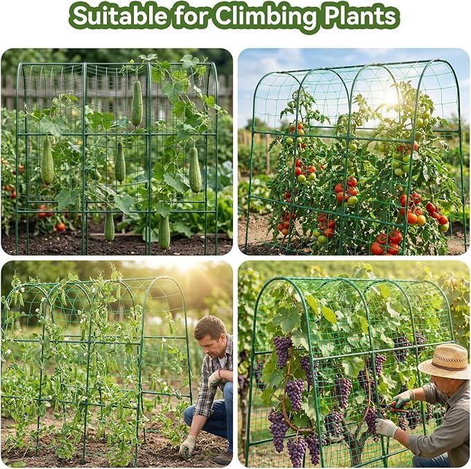 2 Pack Cucumber Trellis for Raised Bed, U-Shape Garden Trellis for Climbing - Image 6