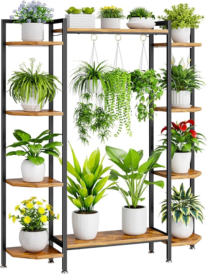 C1 Plant Stand Indoor with 6 Grow Lights, 6 Tiered Large Metal Plant Stand - Image 7