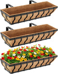 Railing Planter Boxes, Heavy Duty Window Box Planters, Adjustable Balcony by VOXOR