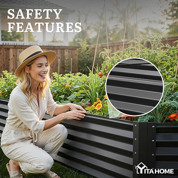 YITAHOME 2pcs 8x4x1.5 ft Galvanized Raised Garden Bed Kit, Large Metal Planter - Image 6