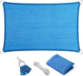 Eden's Decor Straight Flat-Edged Sun Shade Sail Rectangular 10' x 17' Blue by EdensDecorInc