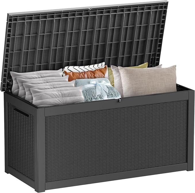 320 Gallon Waterproof Outdoor Storage Box, Large Resin Deck Box, Lockable by MAIUSCOLI