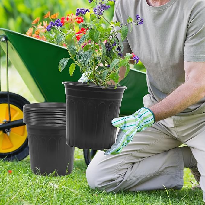 50 Pcs 2 Gallon Nursery Pots, Thickened Soft Plastic Plant Pots - Image 7