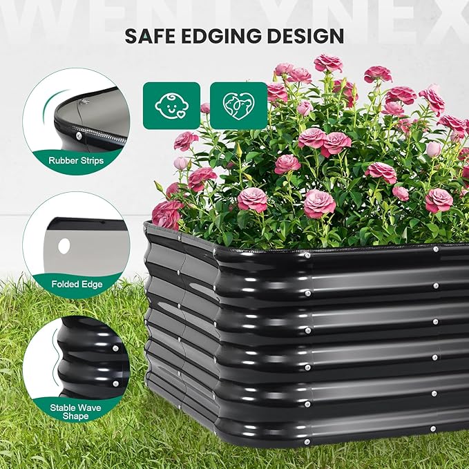 5×3×1.4FT Galvanized Raised Garden Bed Outdoor, Metal Raised Garden Bed Kit - Image 3