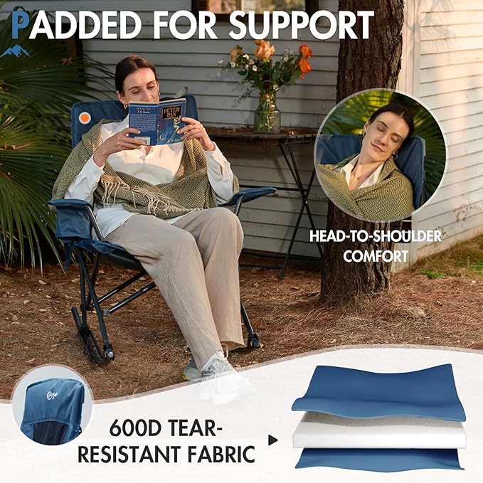 Portal Outdoor Rocking Chair Camping Folding Portable Rocker - Image 4