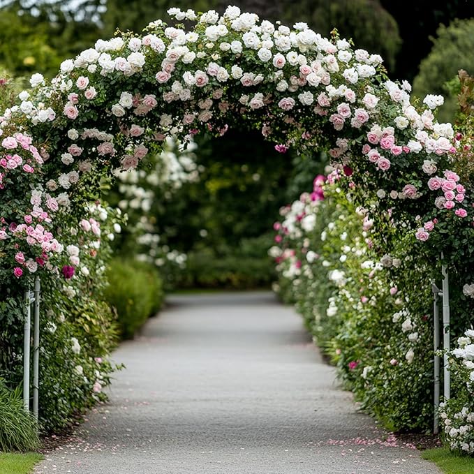 RUBFAC 94" Metal Wedding Arch Frame, Garden Arbors and Arches Party Archway - Image 6